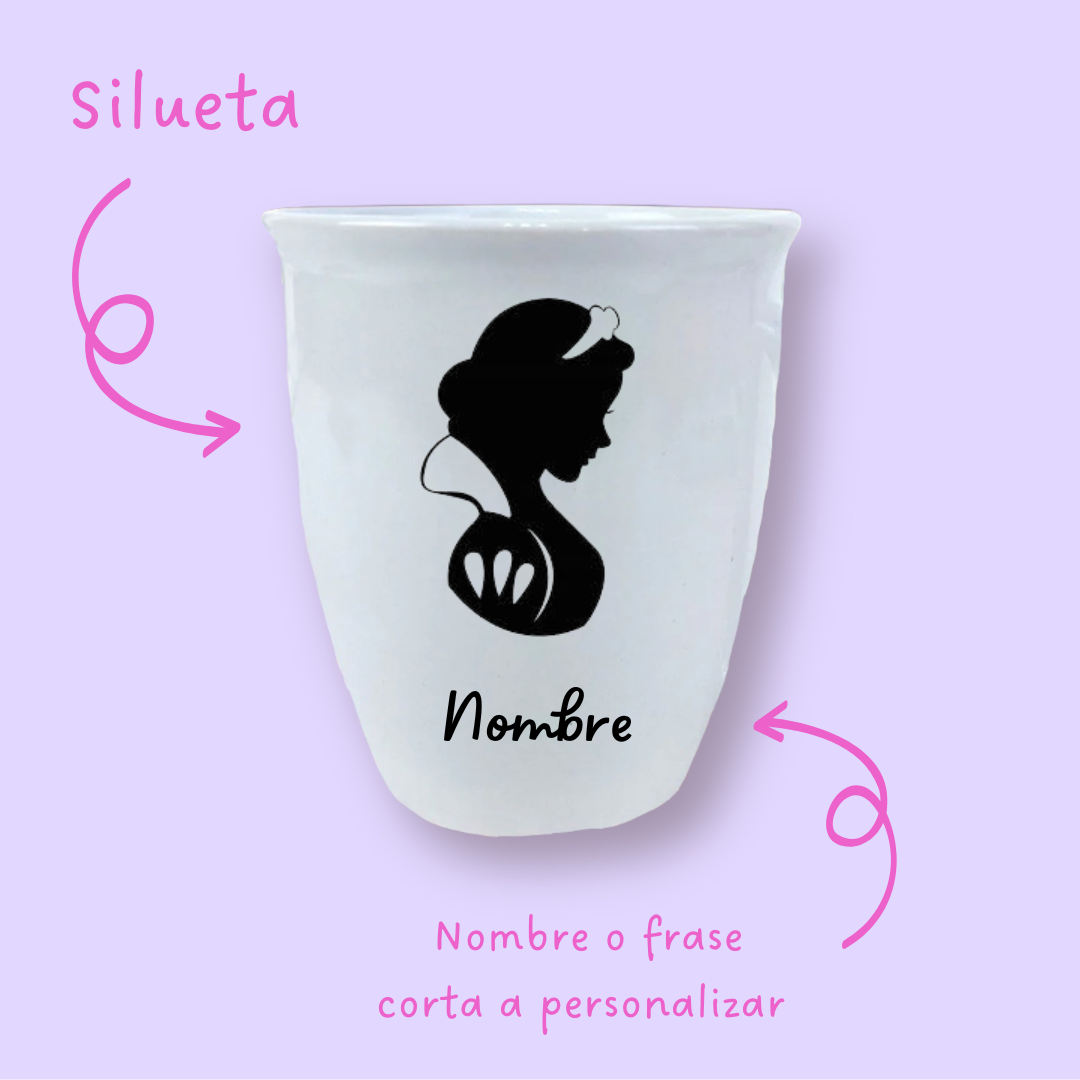 Taza color blanca con silueta personalizada 354ml