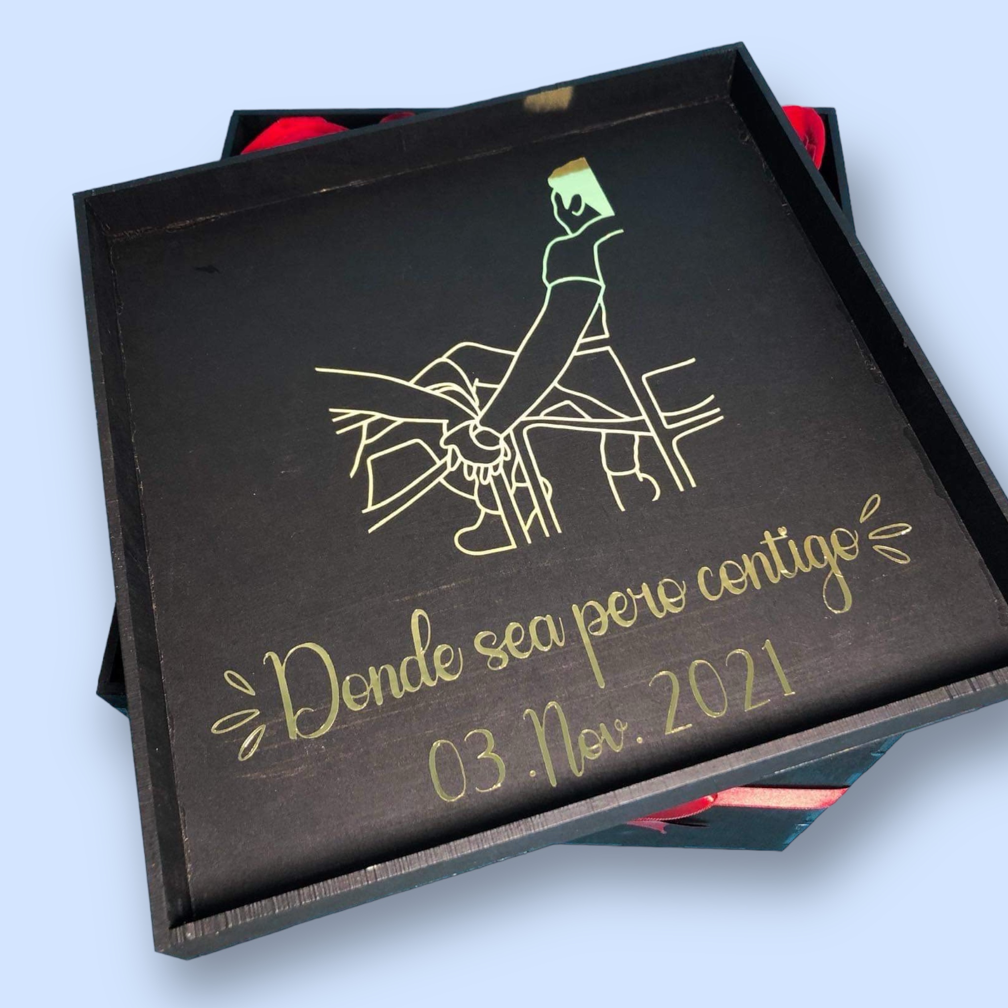 Caja personalizada con frase personalizada o silueta de foto - Imagen 2